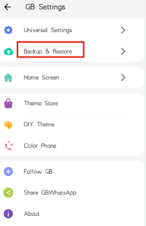 Get Backup on GBWhatsApp